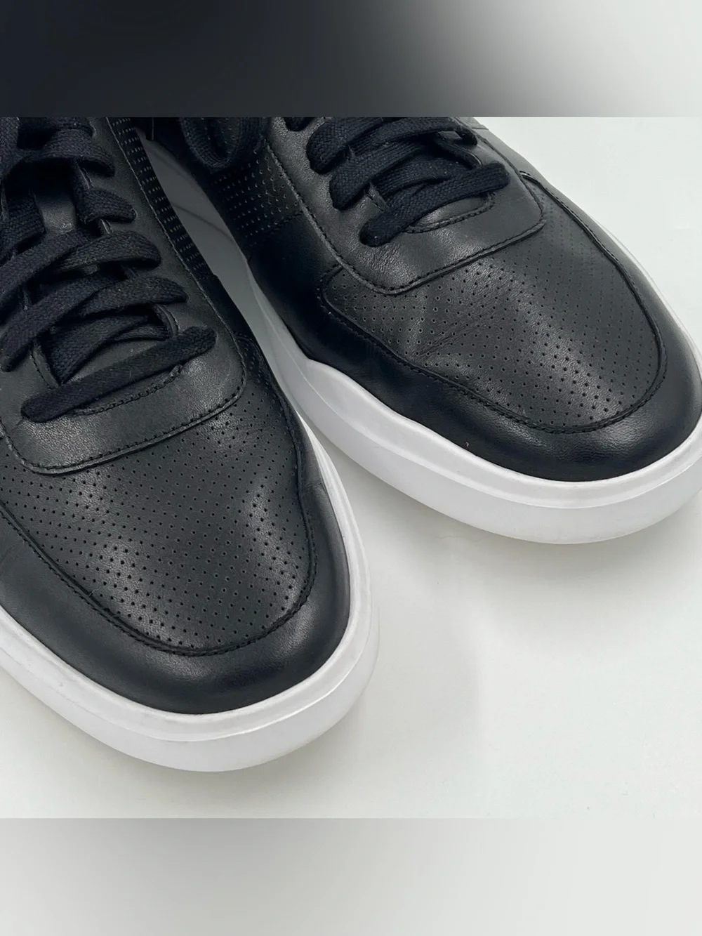 Cole Haan Men’s Grand Crosscourt Perforated Sneaker Black Leather Tennis 13M
